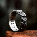 Retro Rock Viking Runes Stainless Steel Ring
