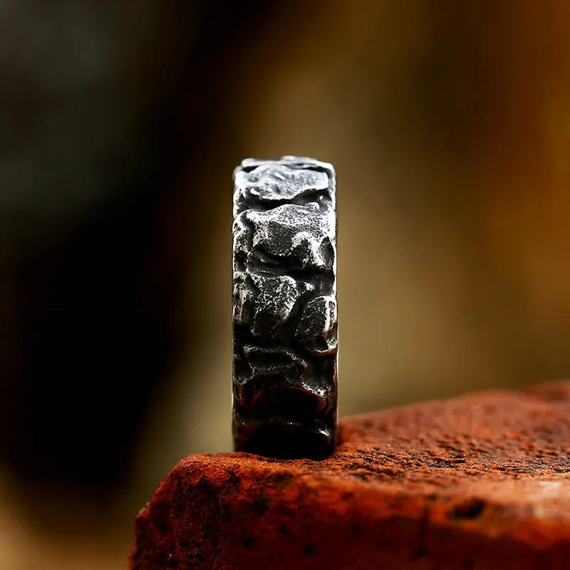 Retro Rock Viking Runes Stainless Steel Ring