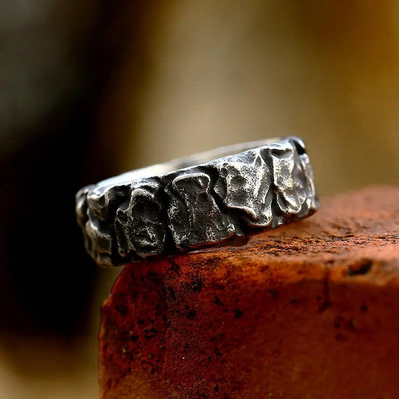 Retro Rock Viking Runes Stainless Steel Ring