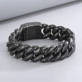 Retro Style Box Clasp Cuban Link Stainless Steel Bracelet