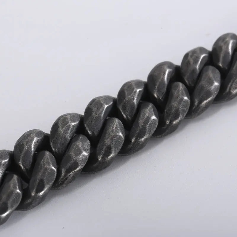 Retro Style Box Clasp Cuban Link Stainless Steel Bracelet