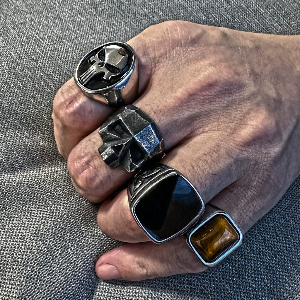 Robot Ghost Head Stainless Steel Ring