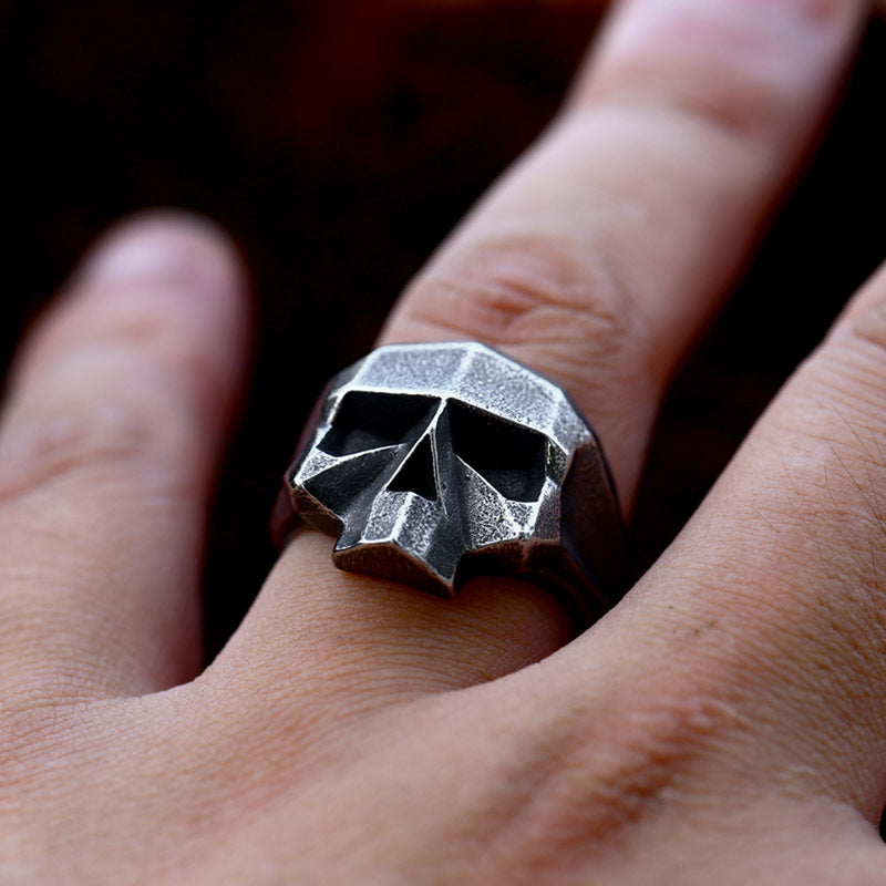 Robot Ghost Head Stainless Steel Ring