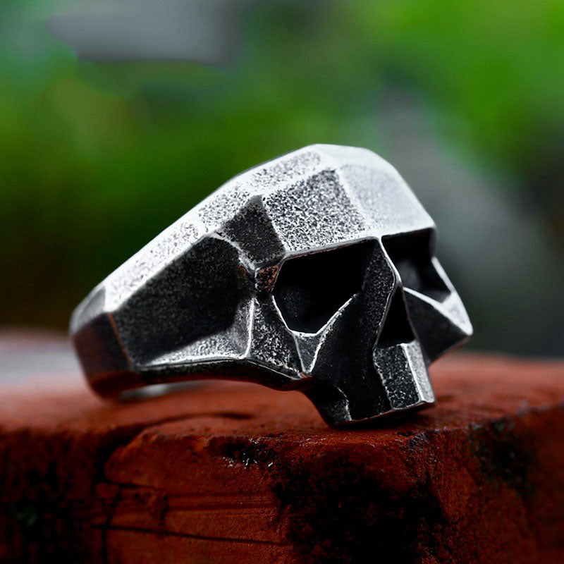 Robot Ghost Head Stainless Steel Ring