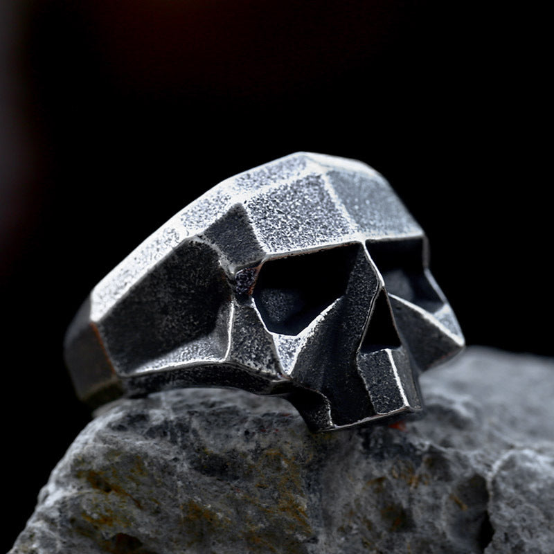 Robot Ghost Head Stainless Steel Ring