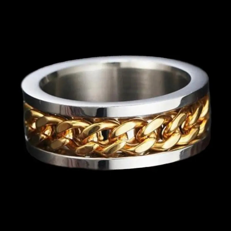 Rotatable Chain Stainless Steel Ring