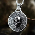 Round 3D Skull Stainless Steel Pendant