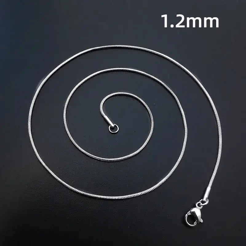 Round Snake Bone Chain Stainless Steel Necklace