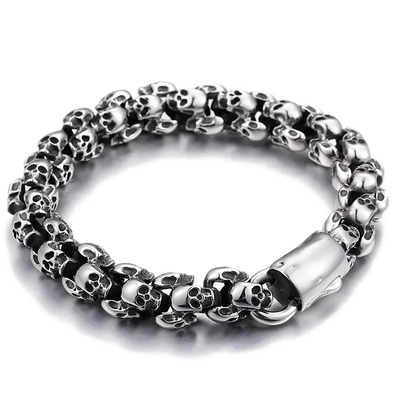Rugged Skull Stainless Steel Bracelet