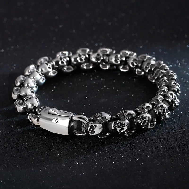 Rugged Skull Stainless Steel Bracelet