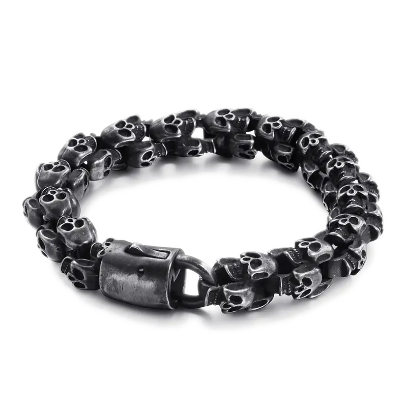 Rugged Skull Stainless Steel Bracelet