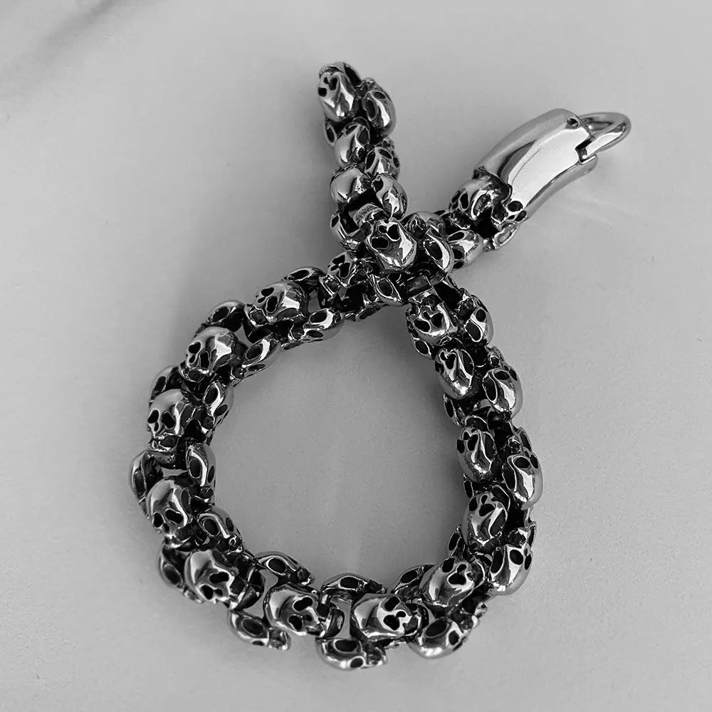 Rugged Skull Stainless Steel Bracelet