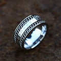 Runes Engraved Chain Stainless Steel Ring Band