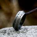 Runes Engraved Rhombus Style Ring Band