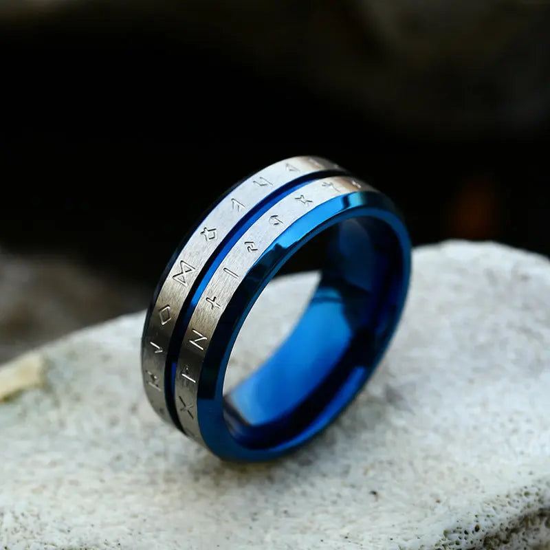 Runes Engraved Stainless Steel Ring
