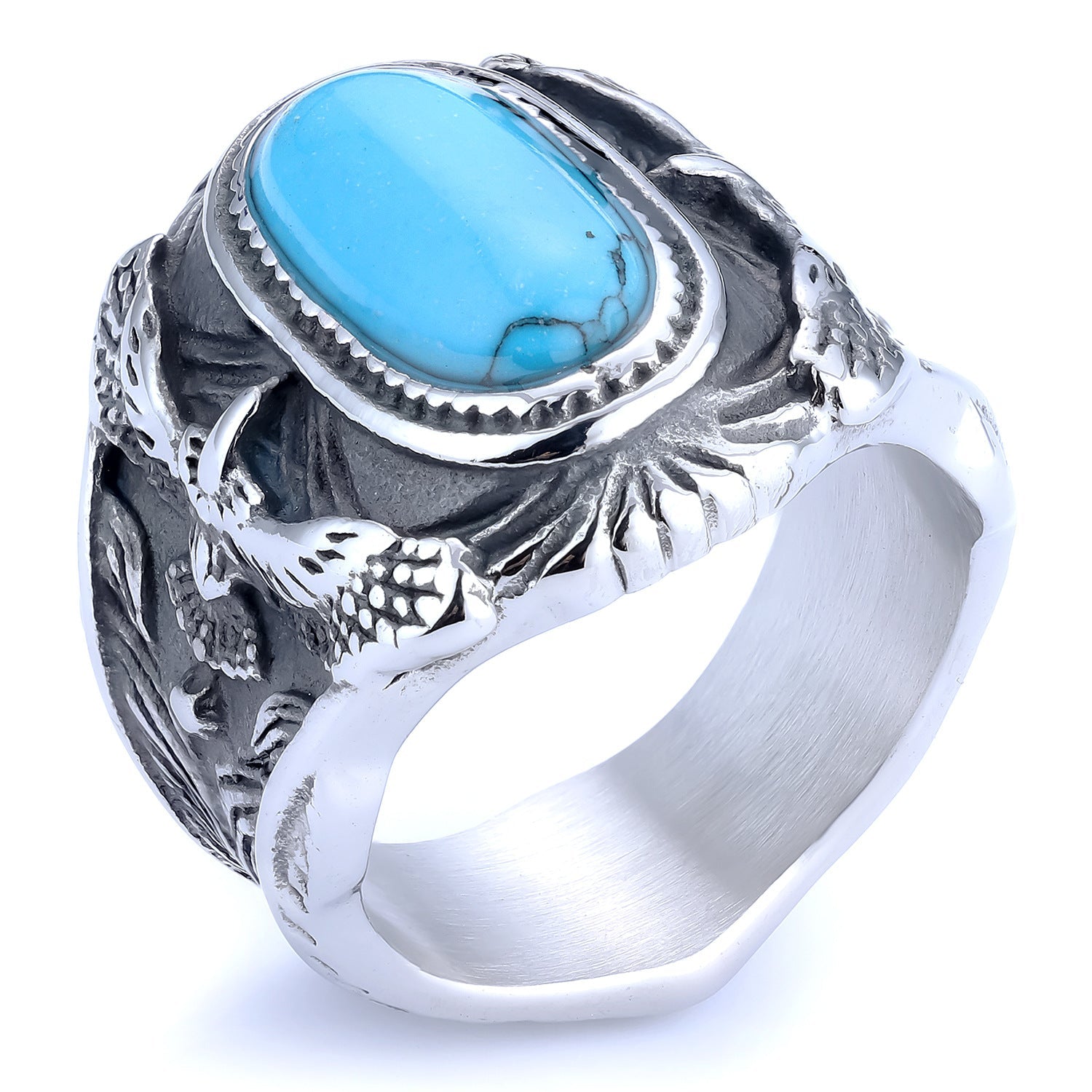 Eagle Turquoise Stainless Steel Ring