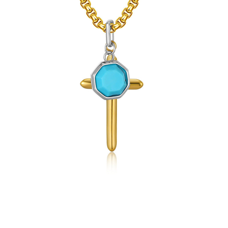 Stone Cross Pendant