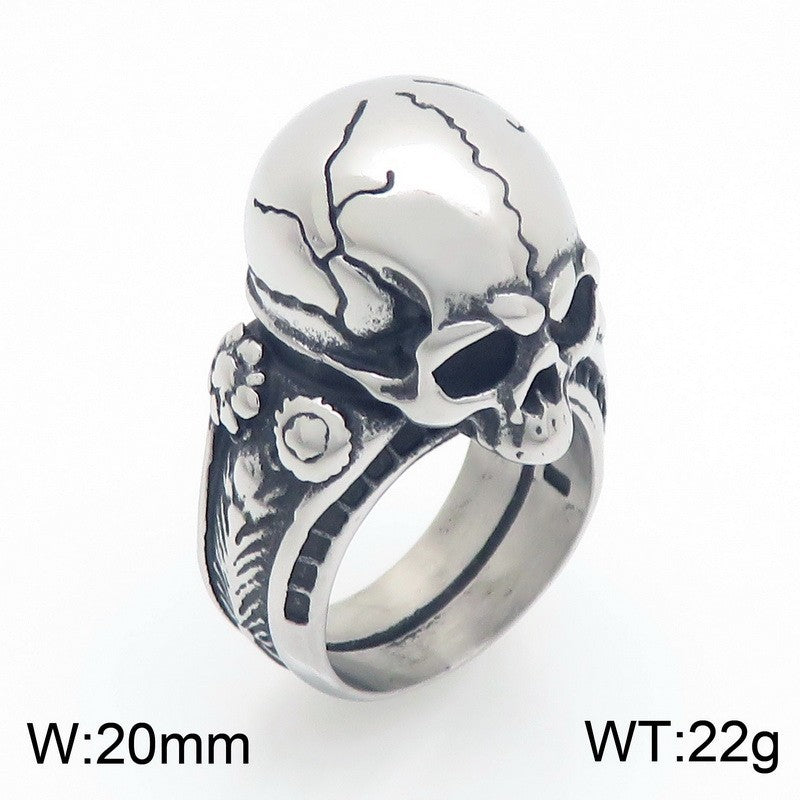 Cracked Skull Stainless Steel Ring