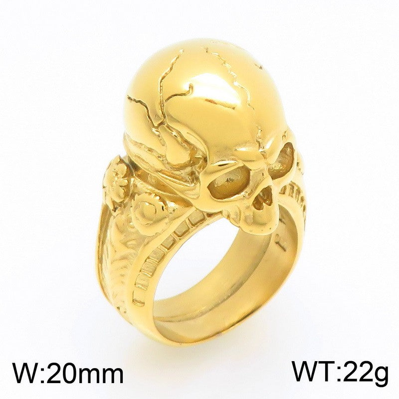 Cracked Skull Stainless Steel Ring
