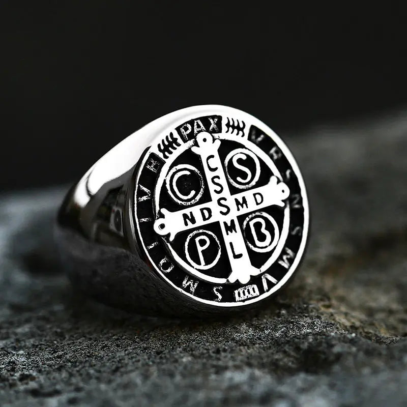 Saint Benedict Meda Stainless Steel Ring