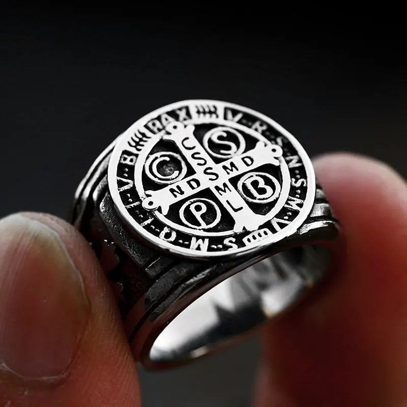 Saint Benedict Meda Stainless Steel Ring