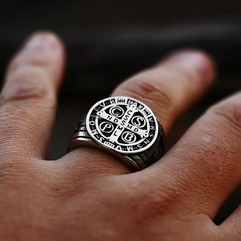Saint Benedict Meda Stainless Steel Ring