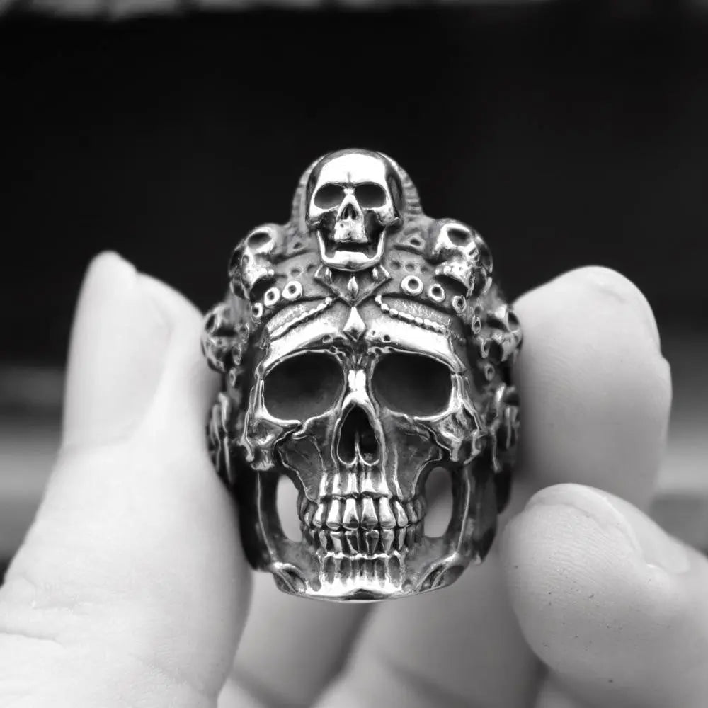 Santa Muerte Death Stainless Steel Skull Ring