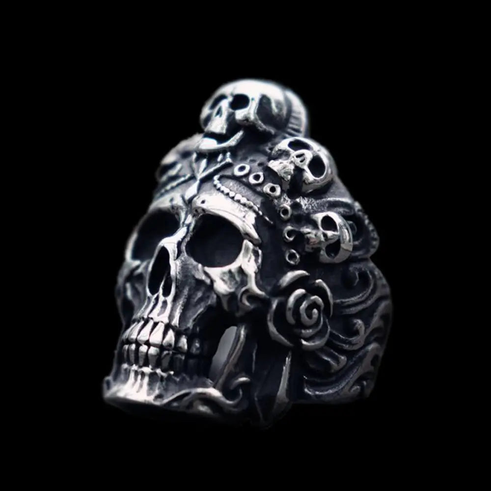 Santa Muerte Death Stainless Steel Skull Ring