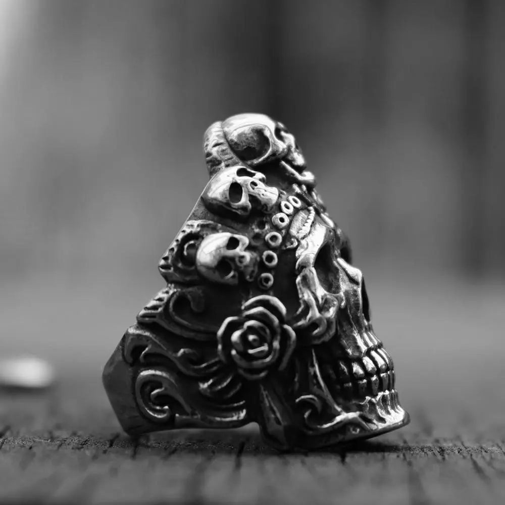 Santa Muerte Death Stainless Steel Skull Ring