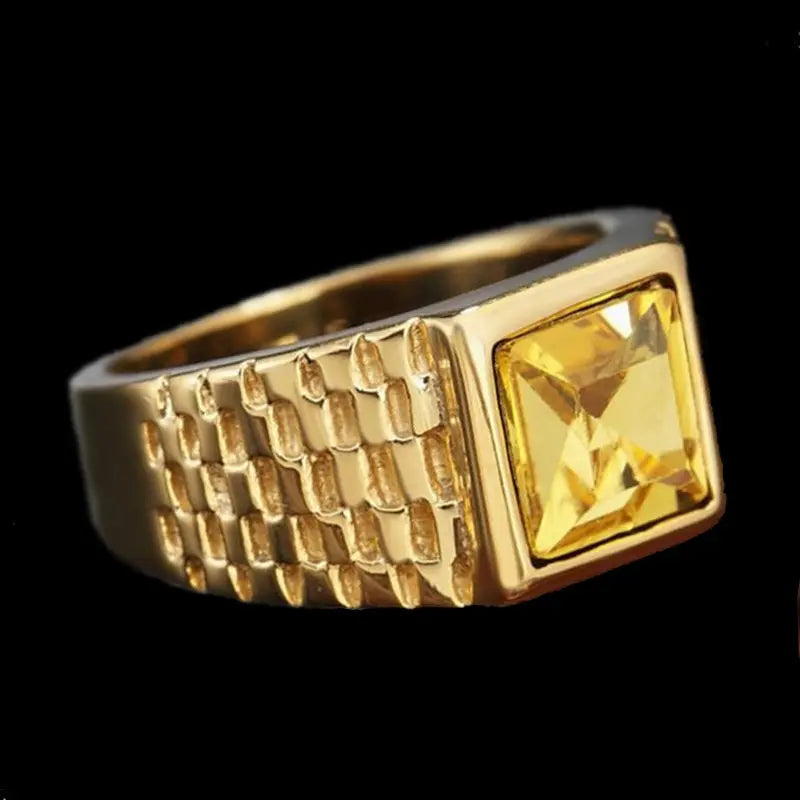 Sapphire-Emerald Brick Style Ring