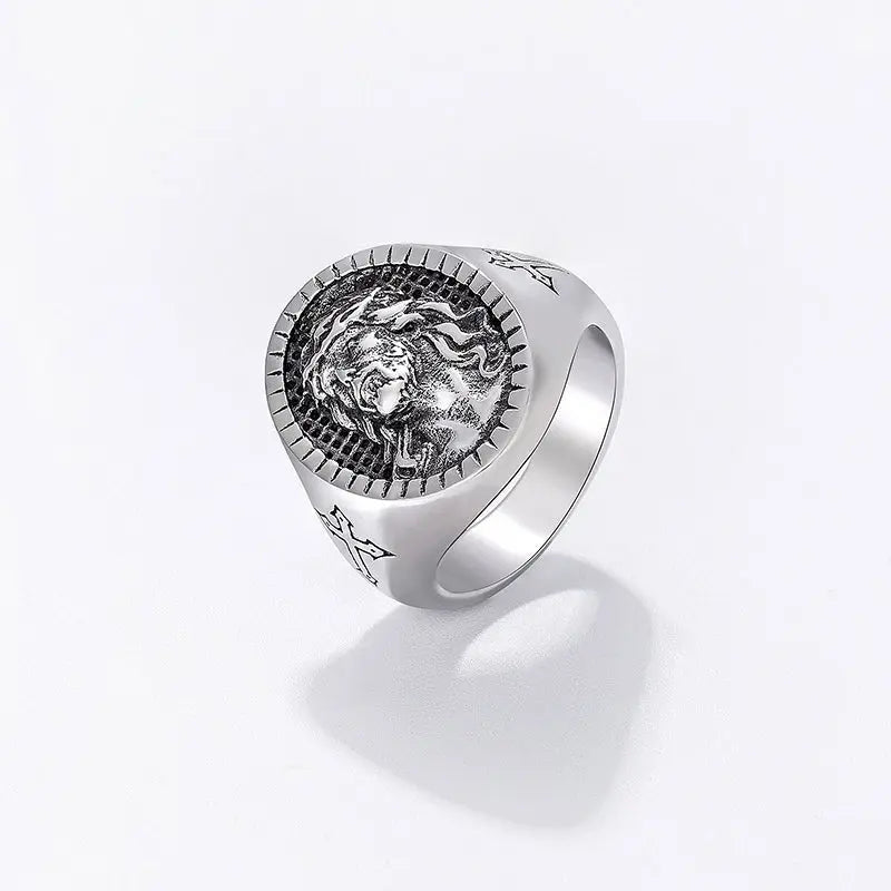 Savior Jesus Stainless Steel Cross Ring