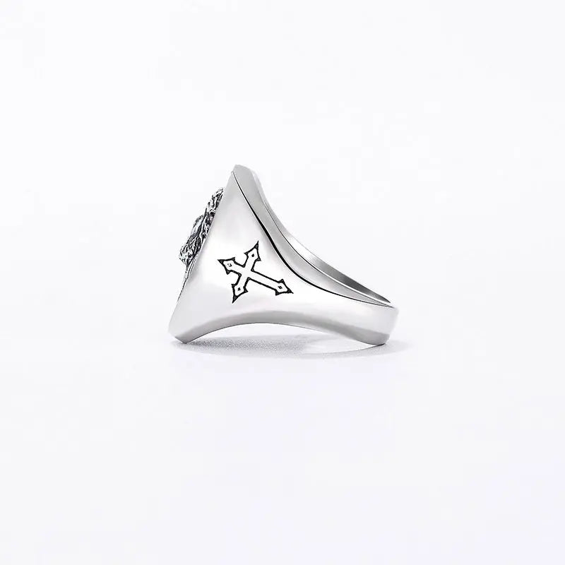 Savior Jesus Stainless Steel Cross Ring