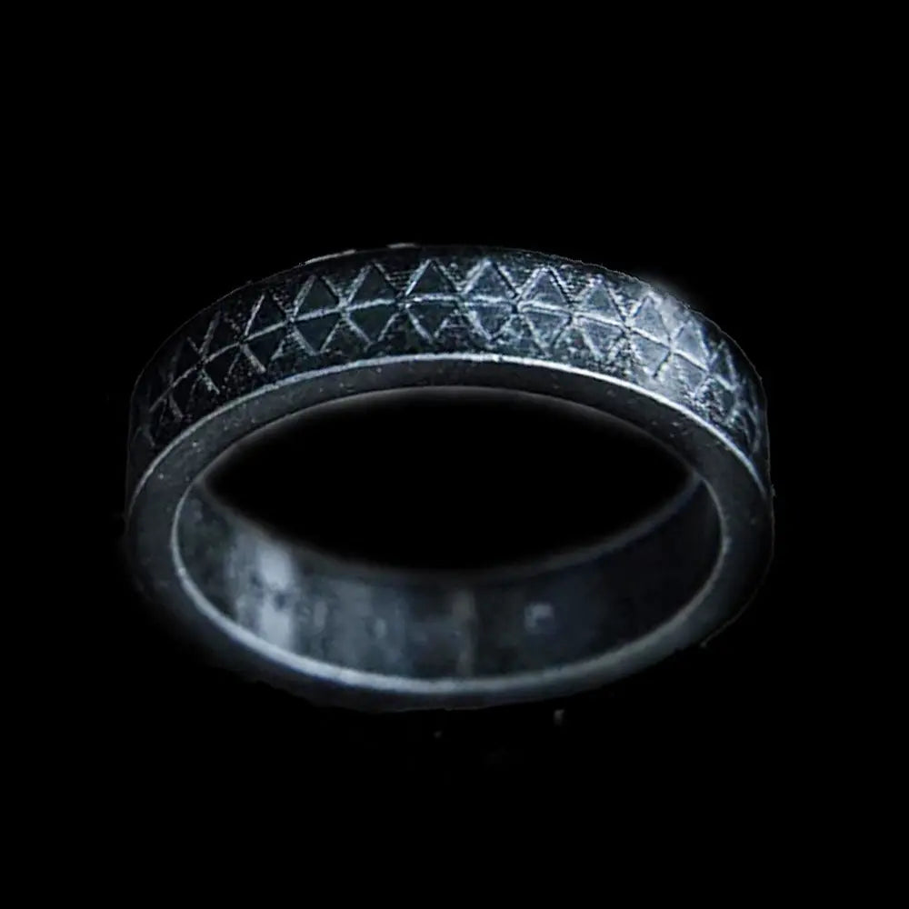 Sawtooth Pattern Stainless Steel Vintage Ring