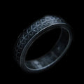 Sawtooth Pattern Stainless Steel Vintage Ring