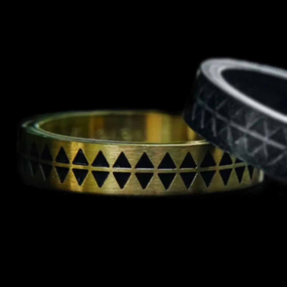 Sawtooth Pattern Stainless Steel Vintage Ring