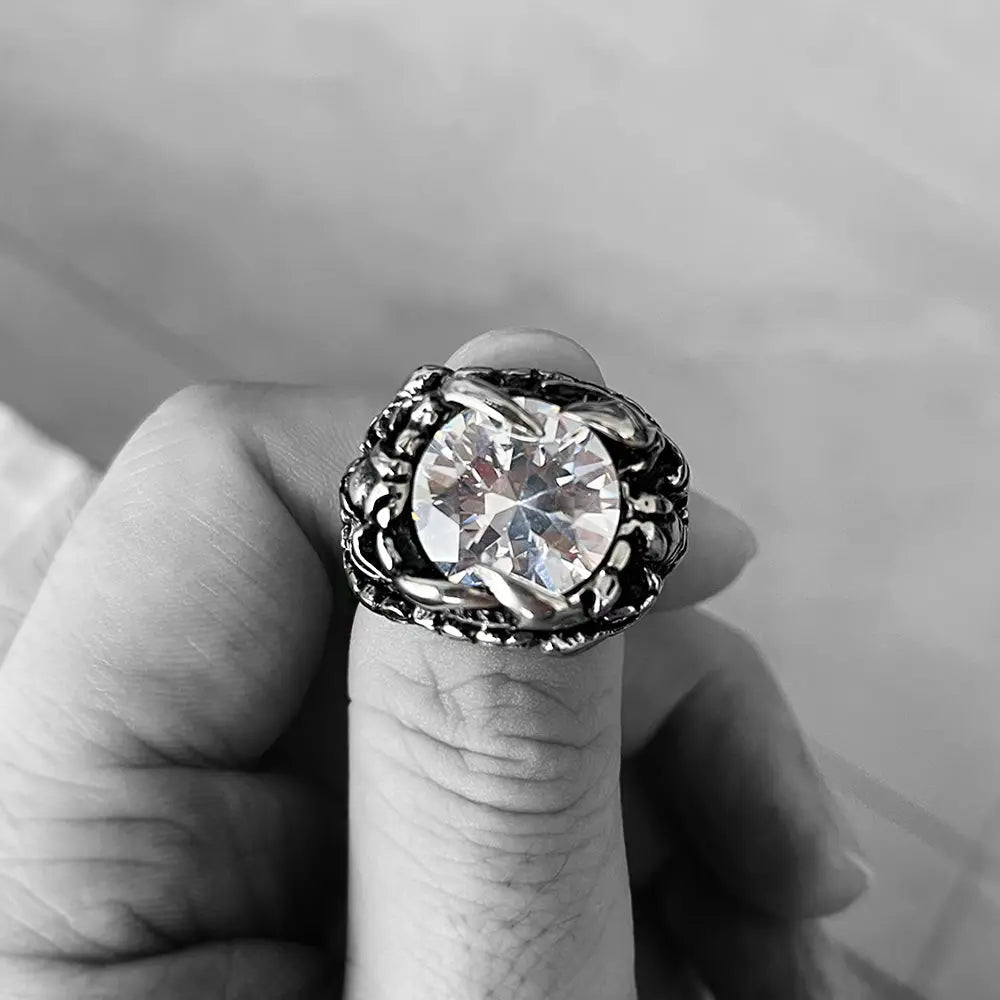 Scorpion Inlaid Gemstone Stainless Steel Ring
