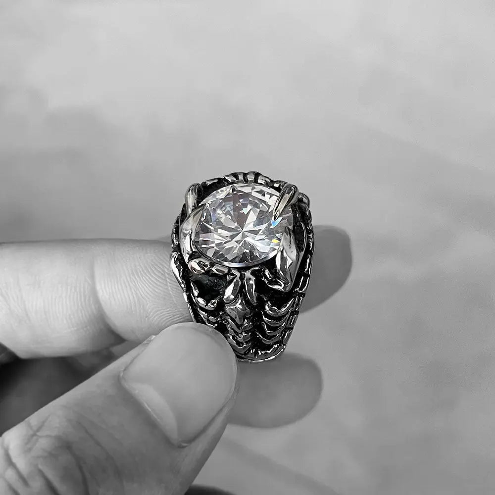 Scorpion Inlaid Gemstone Stainless Steel Ring