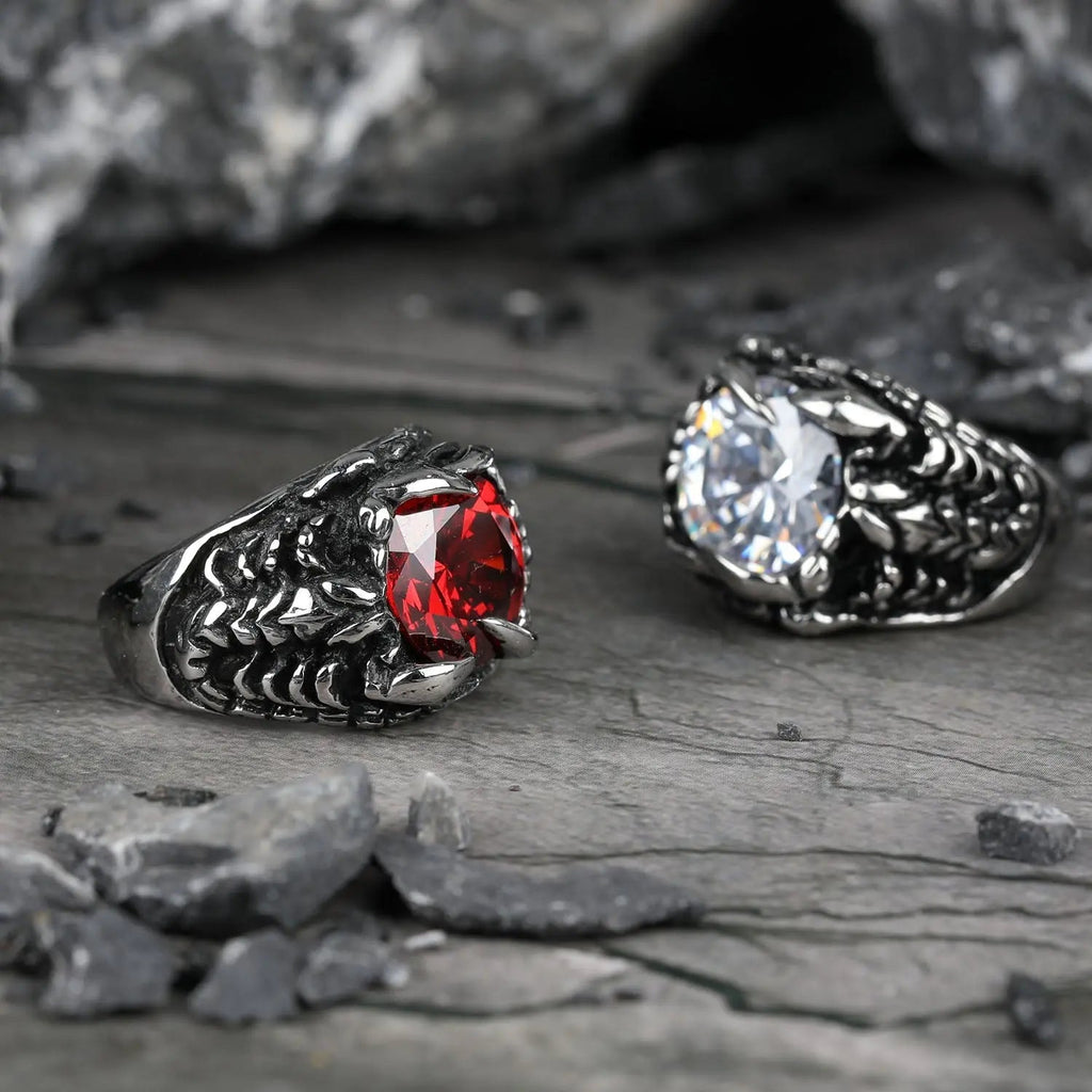 Scorpion Inlaid Gemstone Stainless Steel Ring