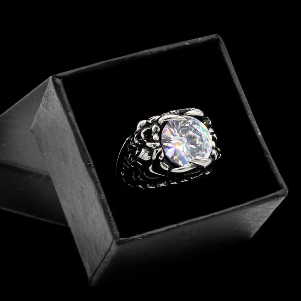 Scorpion Inlaid Gemstone Stainless Steel Ring