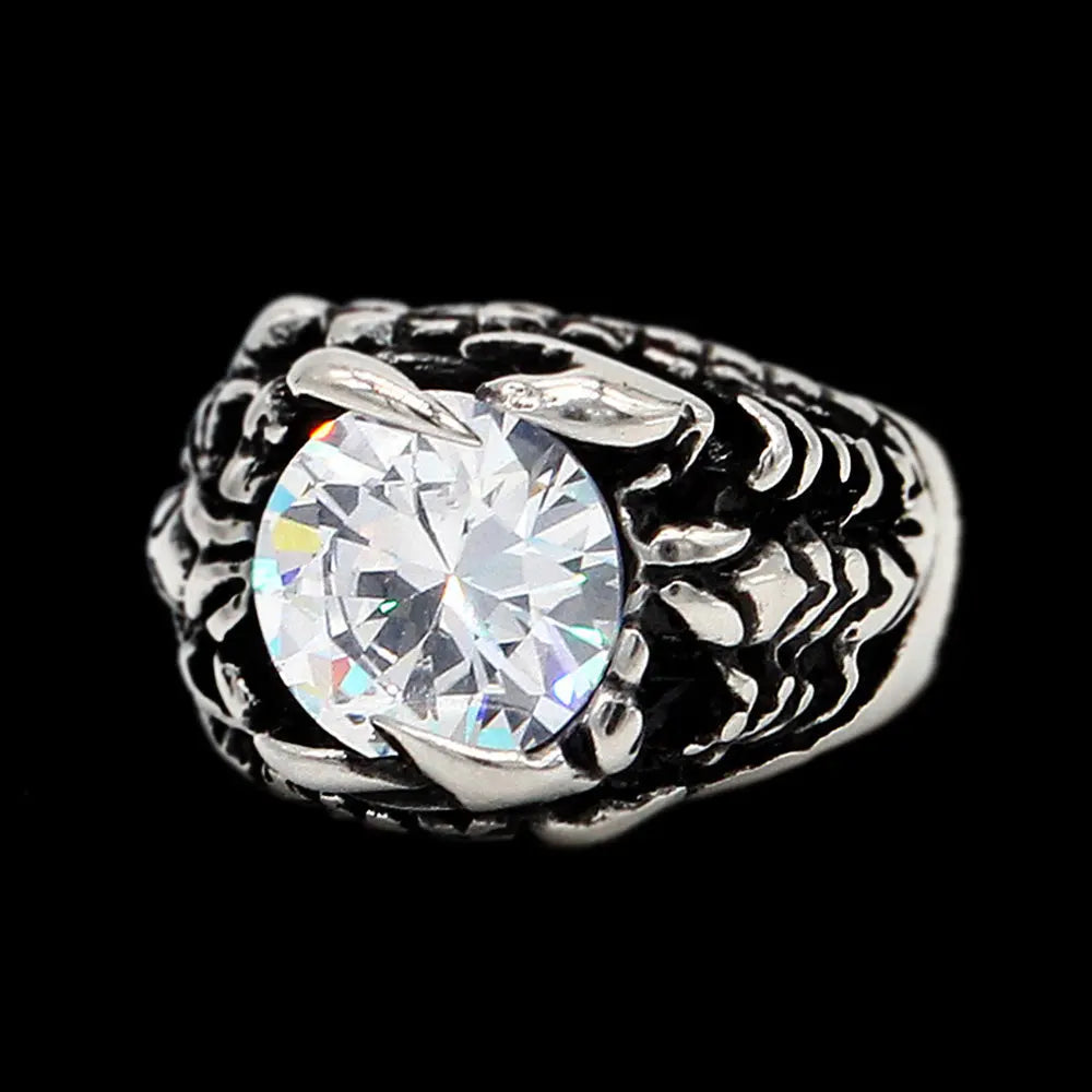 Scorpion Inlaid Gemstone Stainless Steel Ring