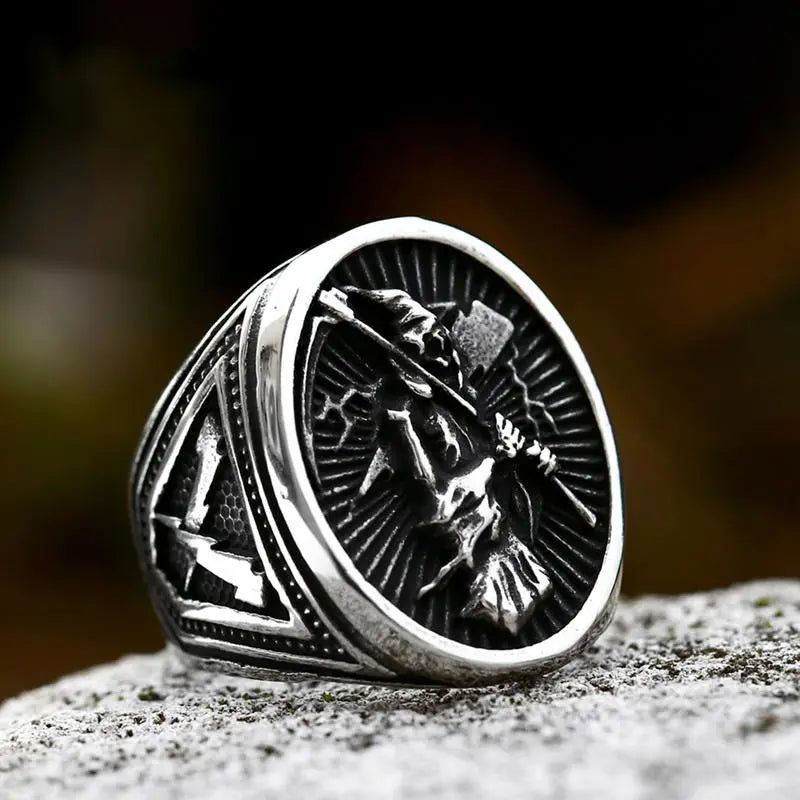 Scythe Skeleton Death Stainless Steel Ring