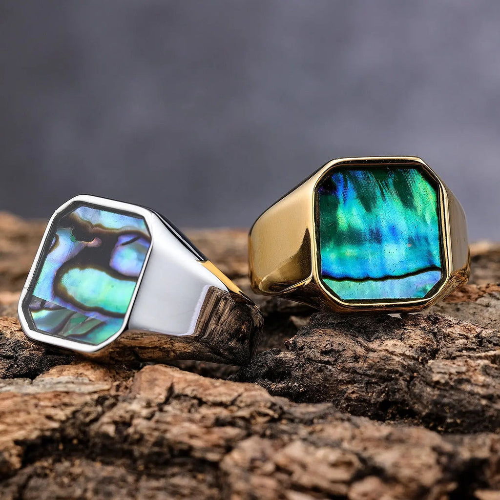 Shell Gem Stainless Steel Ring