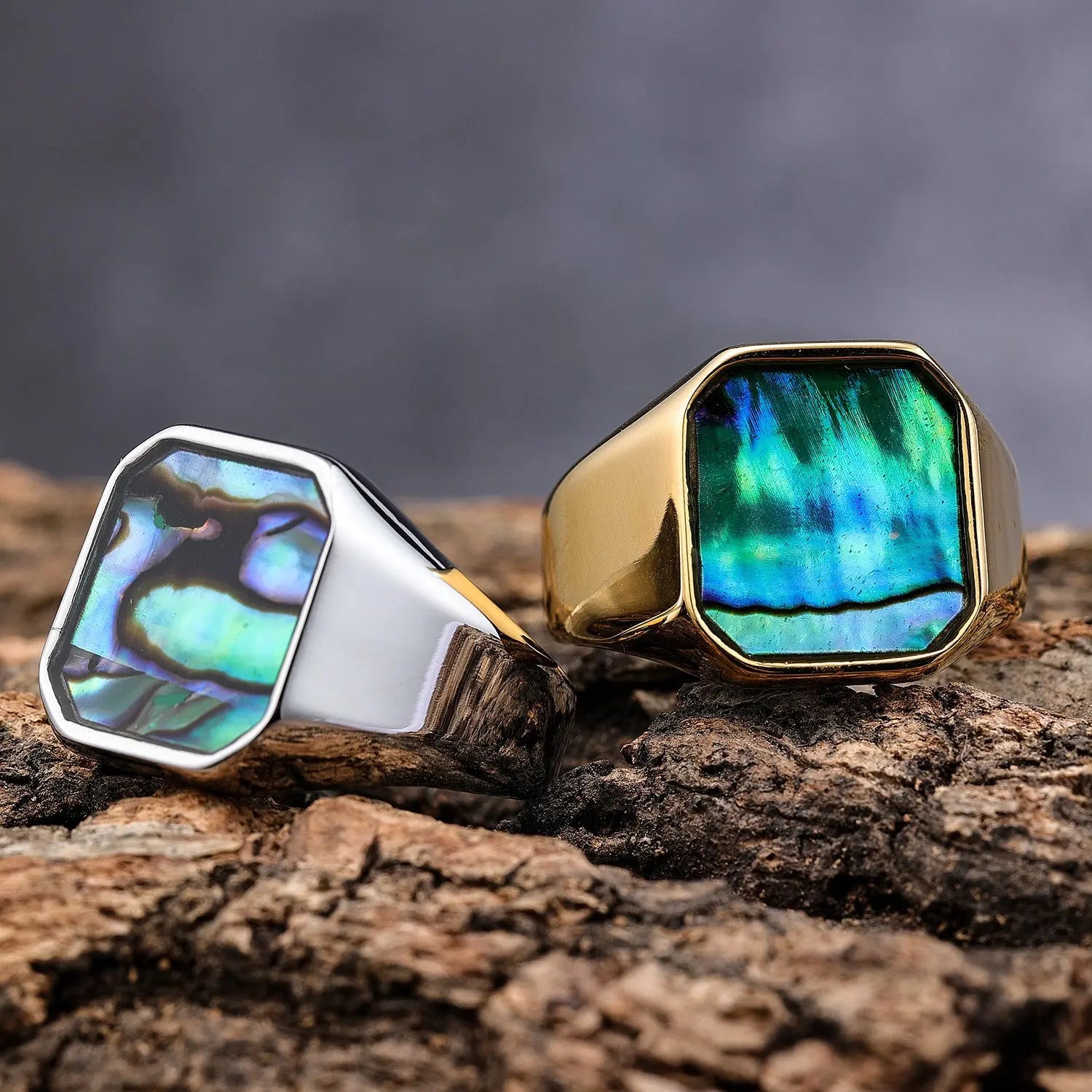 Shell Gem Stainless Steel Ring