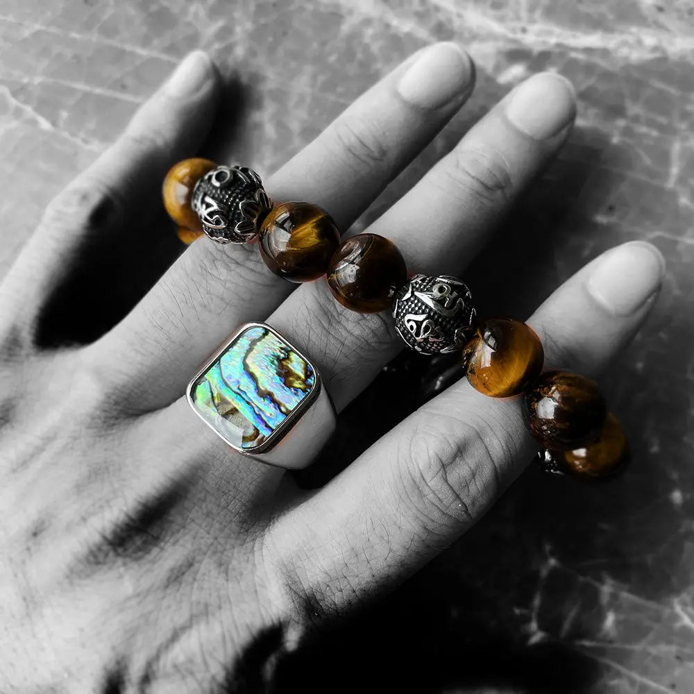 Shell Gem Stainless Steel Ring