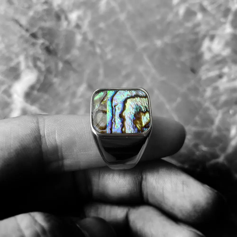 Shell Gem Stainless Steel Ring
