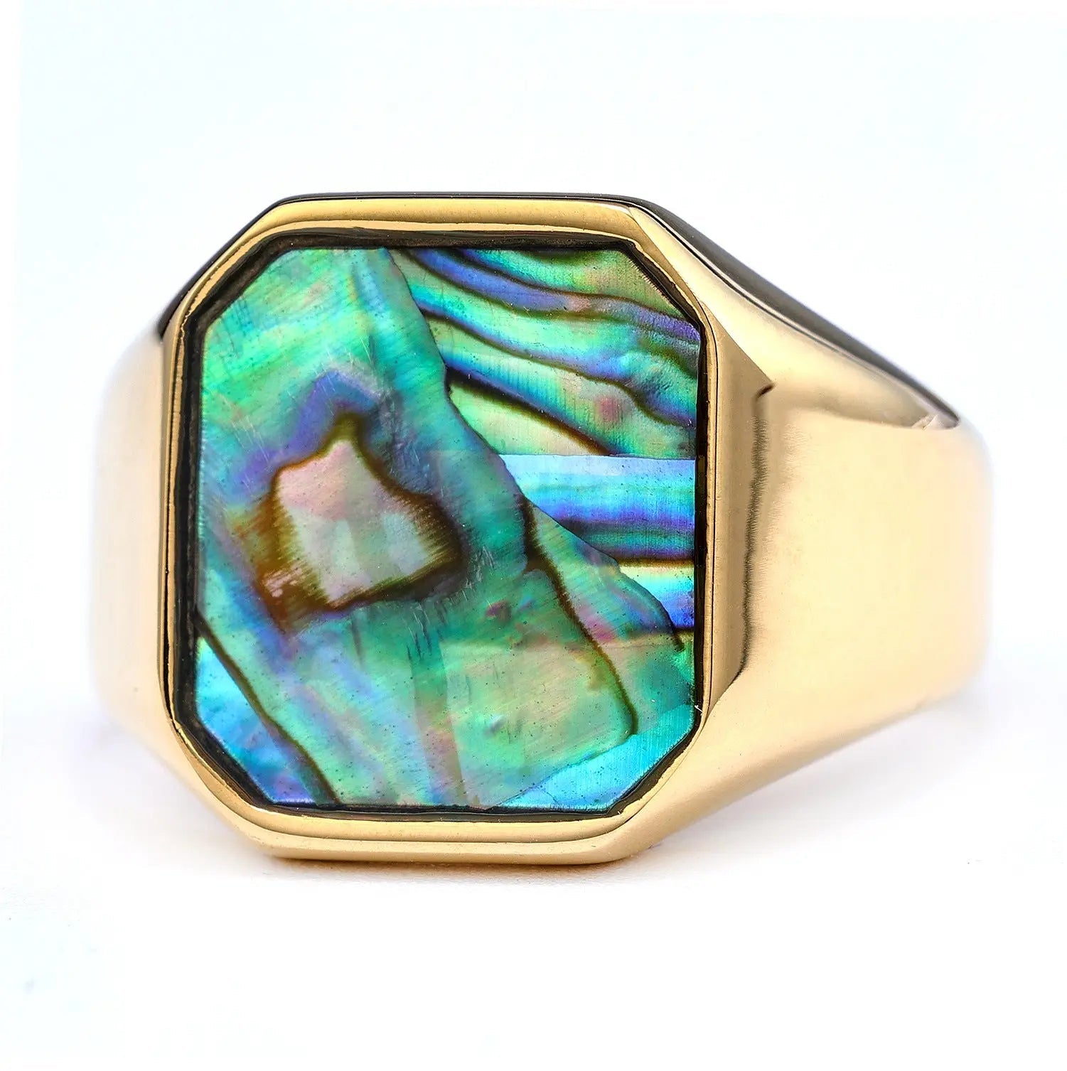 Shell Gem Stainless Steel Ring