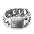 Shiny Curb Link Stainless Steel Heavy Bracelet