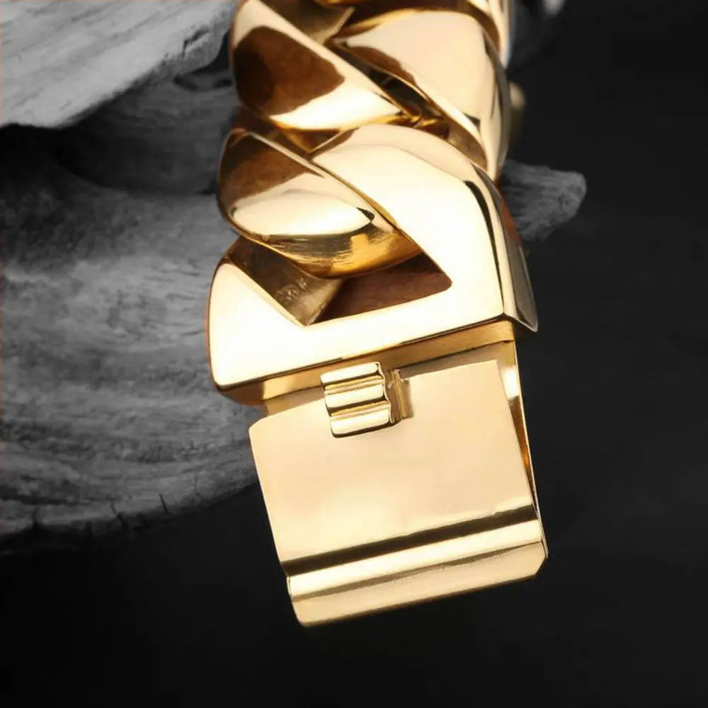 Shiny Curb Link Stainless Steel Heavy Bracelet