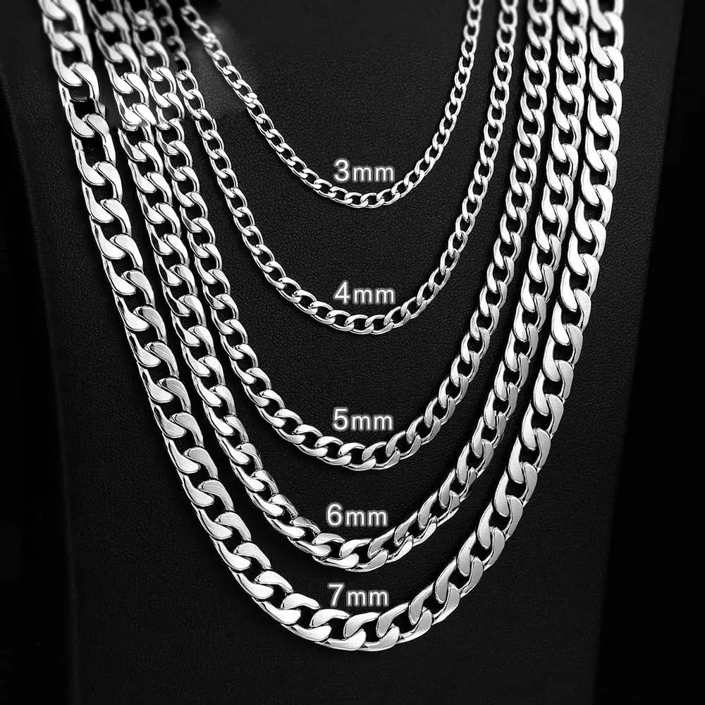 Silver Round Miami Cuban Link Chain
