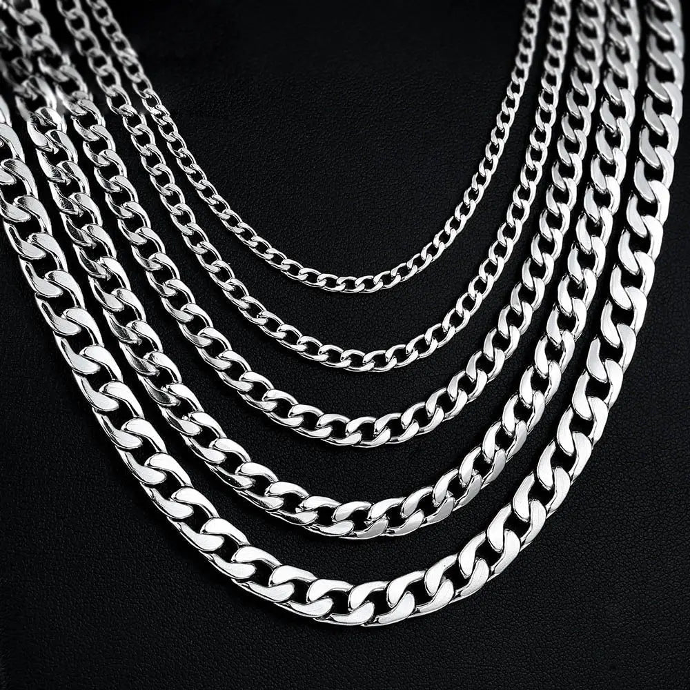 Silver Round Miami Cuban Link Chain